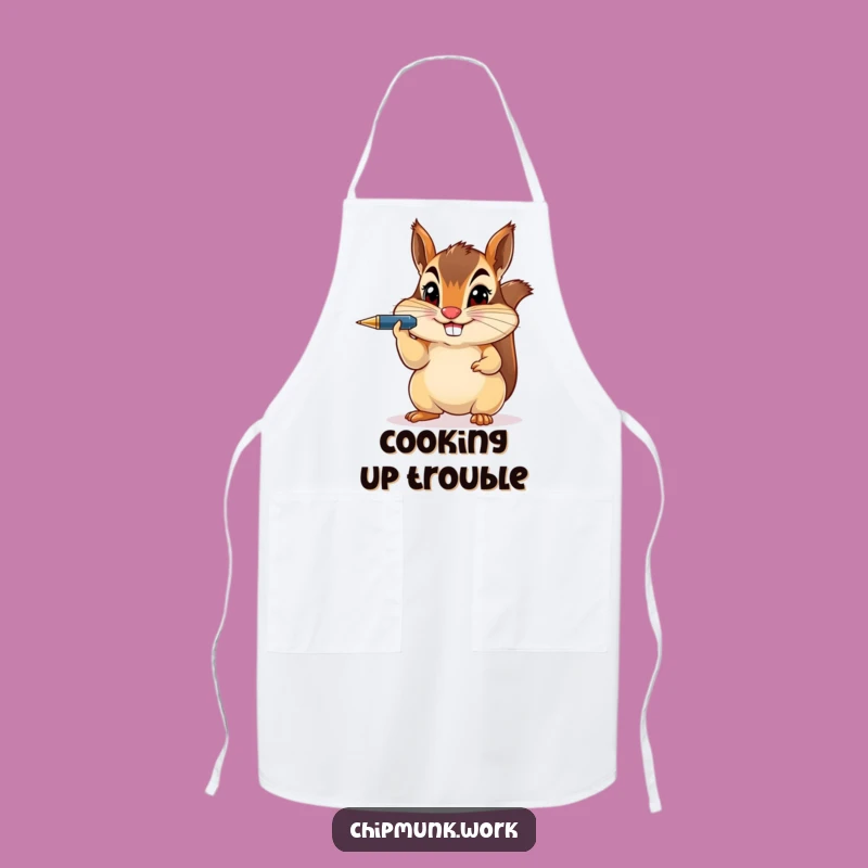 Funny Chipmunk Pen Balance Apron - Chef's Hilarious Kitchen Companion Gift