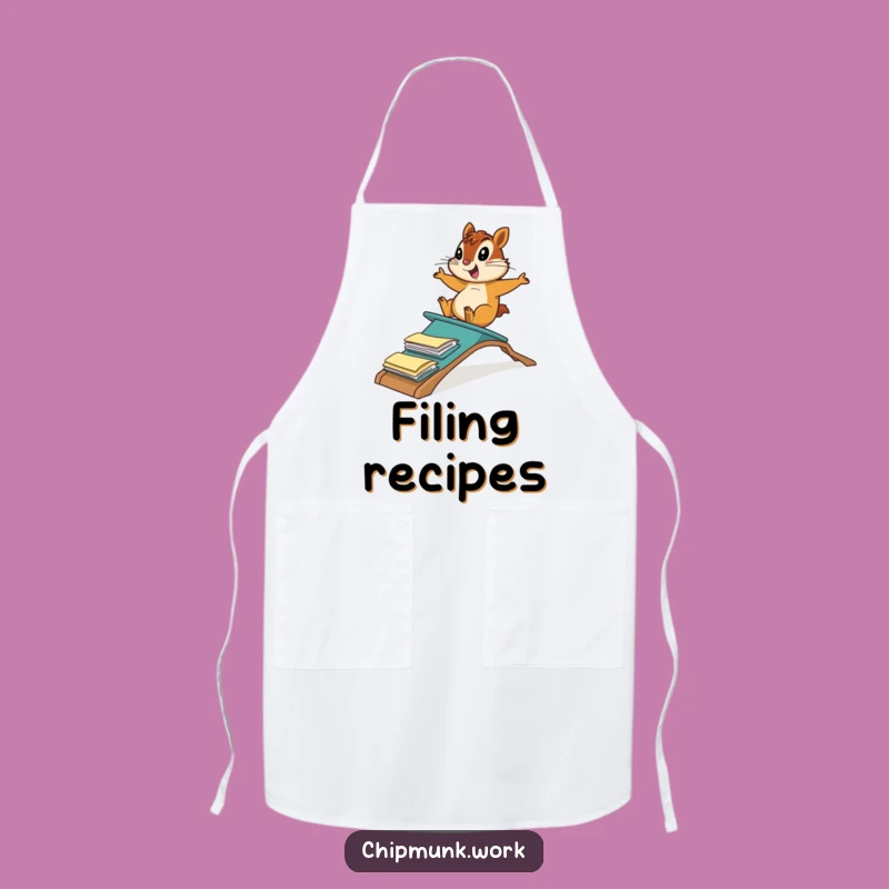 Funny Chipmunk File Folder Ramp Apron: Cook with Office Glee