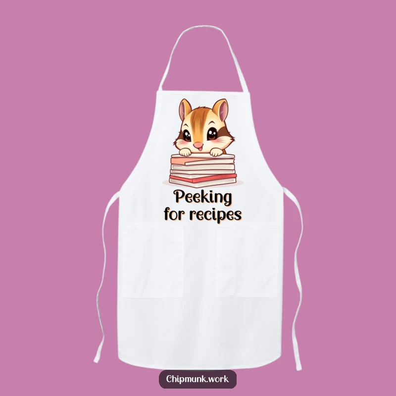 Funny Chipmunk Apron: Curious Office Peeker, Kitchen Humor Gift