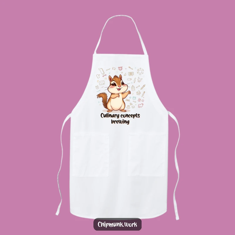 Funny Chipmunk Apron: Doodling Artist, Kitchen Creativity Gift