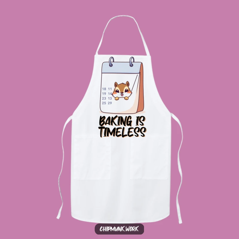 Funny Chipmunk Calendar Peek Apron - Kitchen Hide-and-Seek Fun