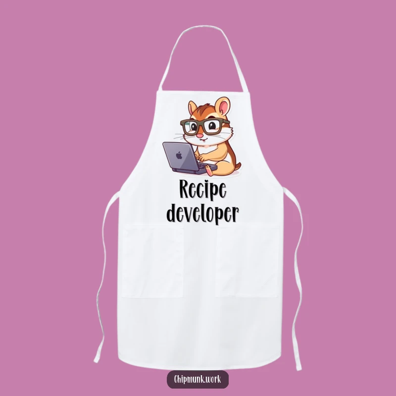 Funny Chipmunk Laptop Apron: Cook with Geeky Focus