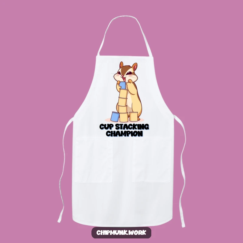 Funny Chipmunk Paper Cup Tower Apron - Kitchen Humor for Chefs & Bakers