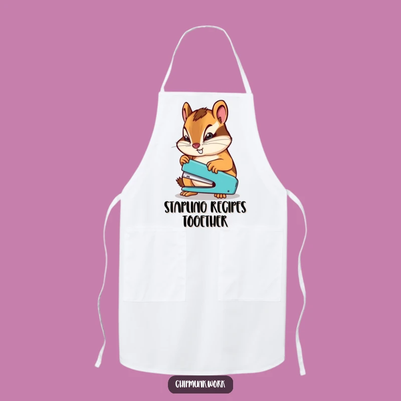 Funny Determined Chipmunk Apron: Tackling Tasks with Tiny Tools