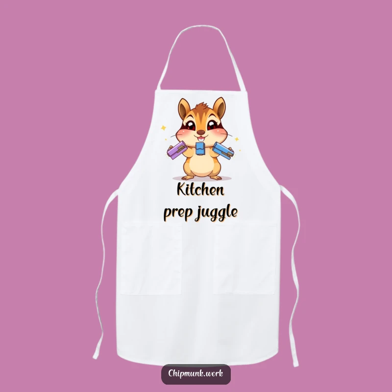 Funny Juggling Chipmunk Apron - Office Hero Bird Humor