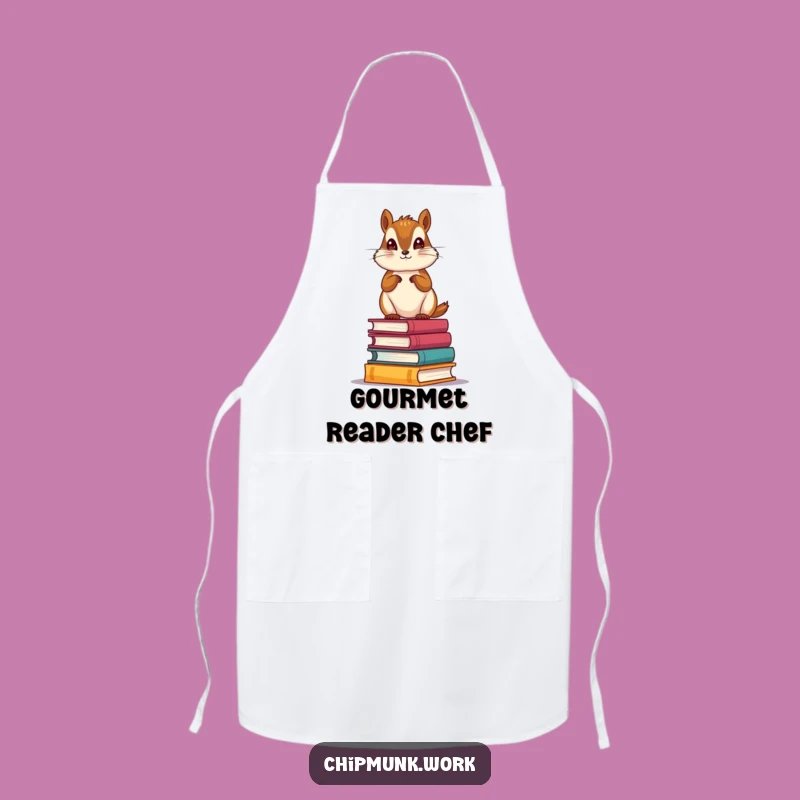 Funny Librarian Chipmunk Apron: Hilarious Bookworm Kitchen Gift!