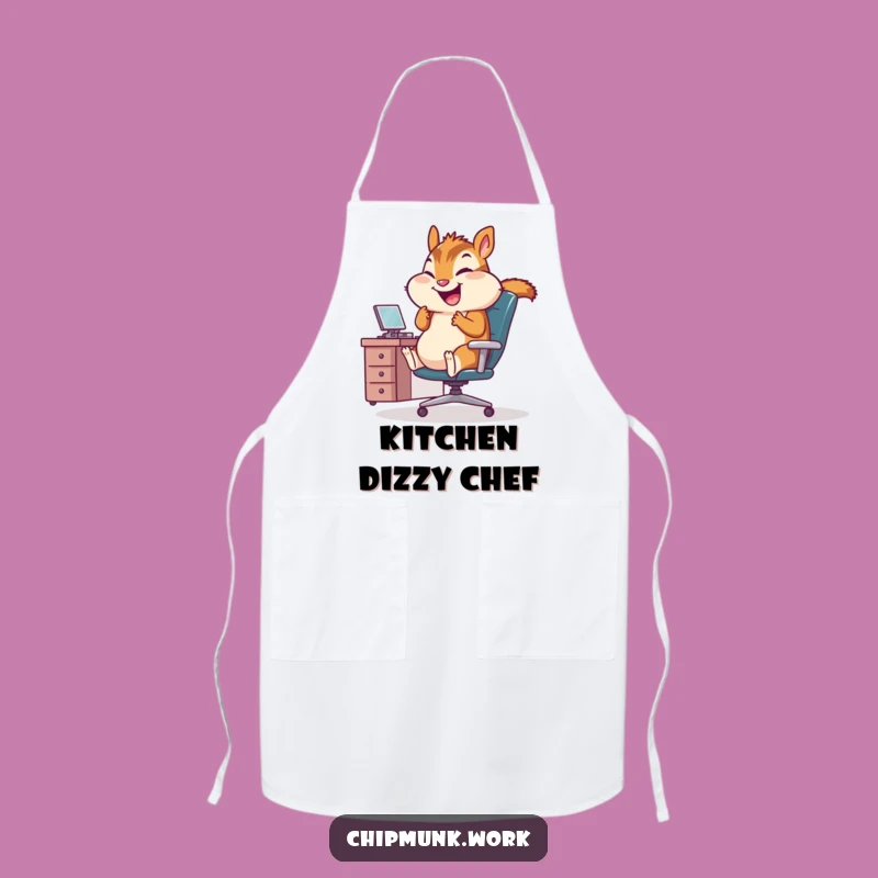 Funny Office Chef Chipmunk Apron: Hilarious Work Break Kitchen Gift!