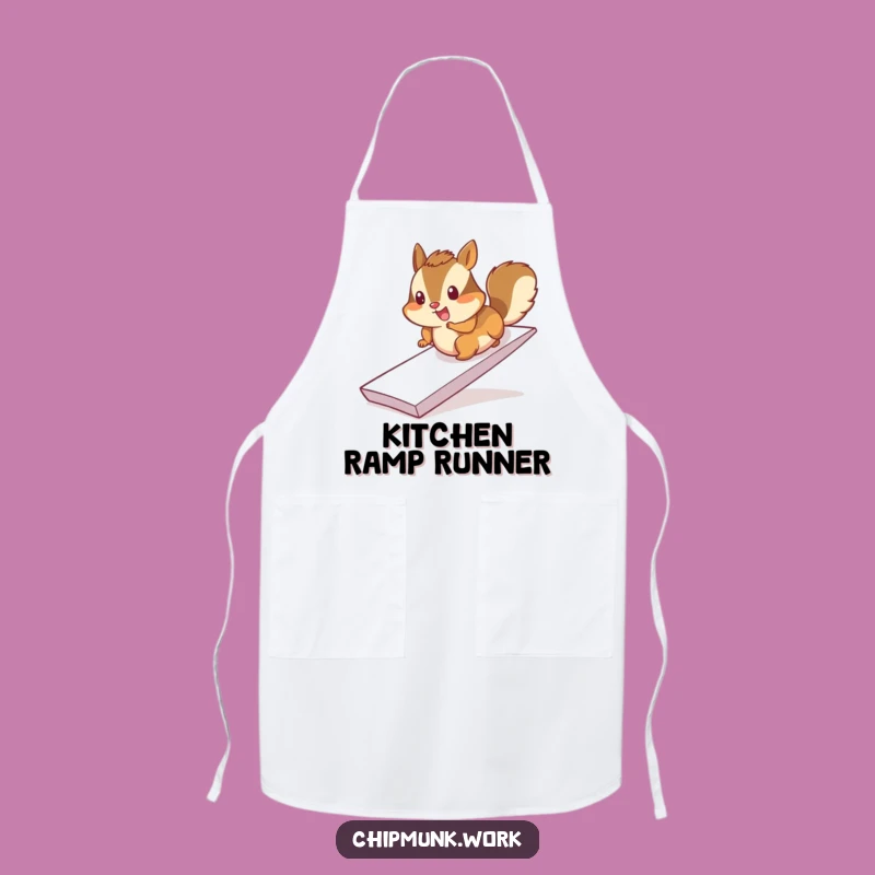 Funny Chipmunk Paper Ramp Slide Apron - Cheerful Kitchen Gift