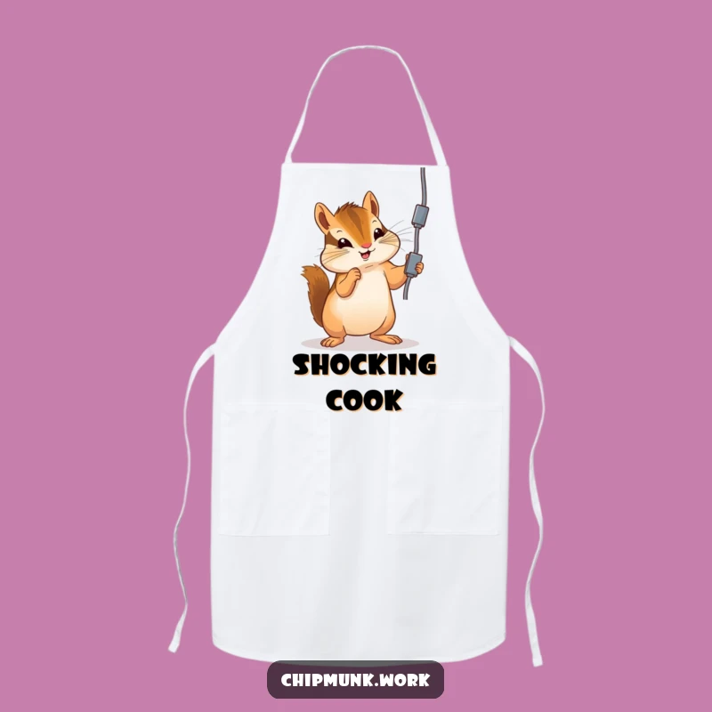 Funny Chipmunk Apron: Playful Cord Batting, Kitchen Humor for Brave Cooks Gift!