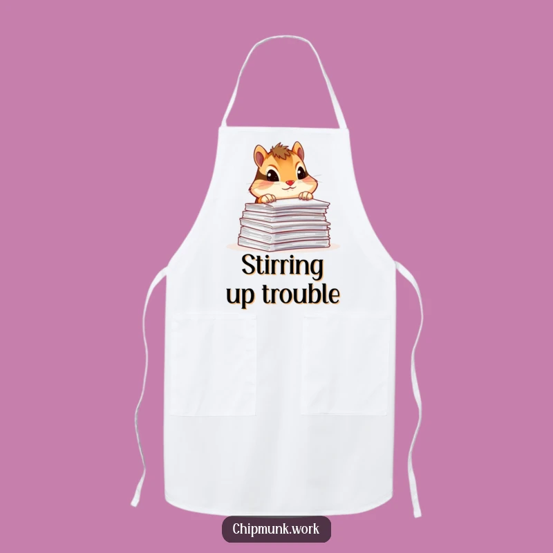 Funny Chipmunk Work Apron: Paperwork Organizer Humor, Practical Funny Gift