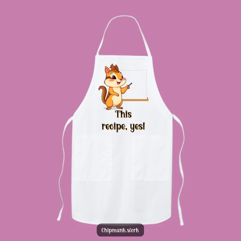 Funny Chipmunk Whiteboard Apron - Enthusiastic Pointer Chef