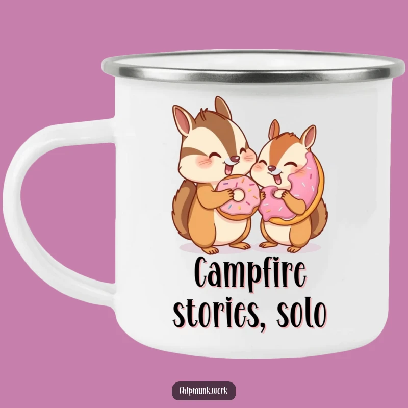 Funny Chipmunk Donut Camping Mug: Share a Smile on Your Adventures