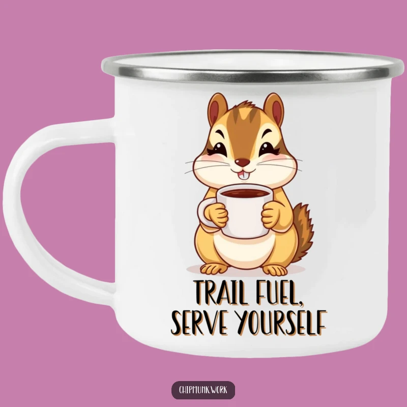 Funny Chipmunk Coffee Offer Enamel Camping Mug - Rustic Charm Gift