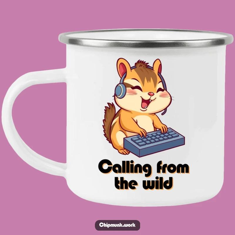 Funny Chipmunk Headset Camping Mug: Hilarious Gamer Drinkware Gift