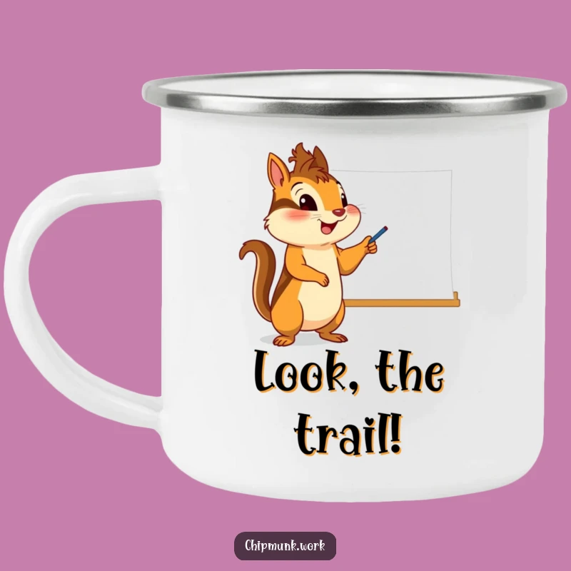 Funny Chipmunk Whiteboard Camping Mug - Enthusiastic Pointer Cup