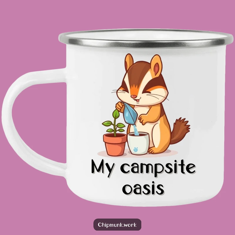 Funny Chipmunk Campfire Mug: Outdoor Plant Lover, Rustic Funny Gift