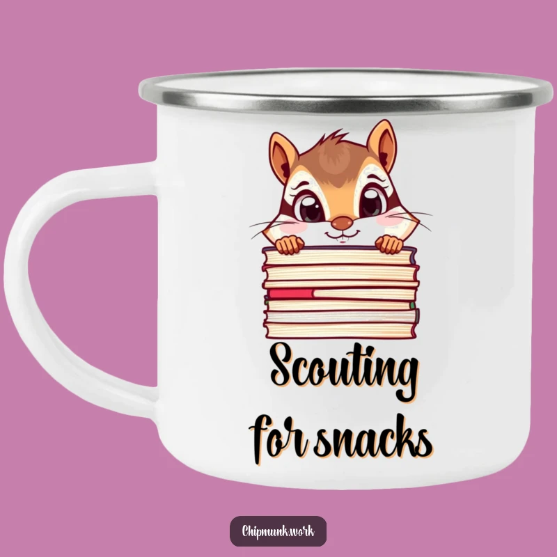 Funny Chipmunk Camping Mug - Curious File Peeker