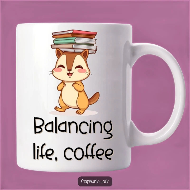 Funny Chipmunk Paper Stack Mug: Busy & Cheerful Gift