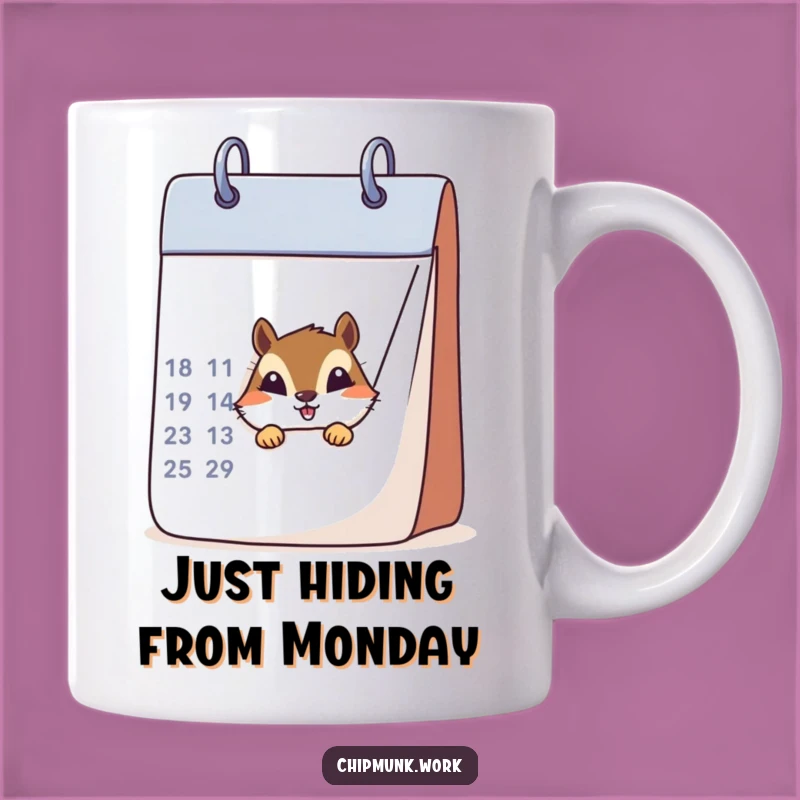 Funny Chipmunk Calendar Peek Mug - Hilarious Time-Warping Gift Idea