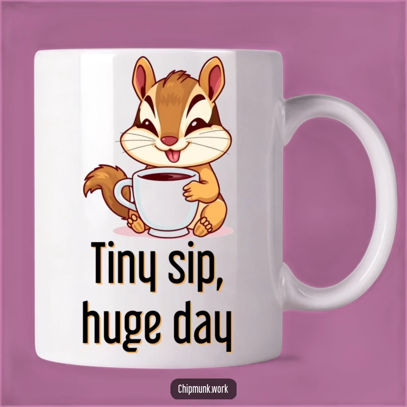 Funny Chipmunk Coffee Mug: Goofy Smile Sipping Cup, Perfect Humorous Gift!