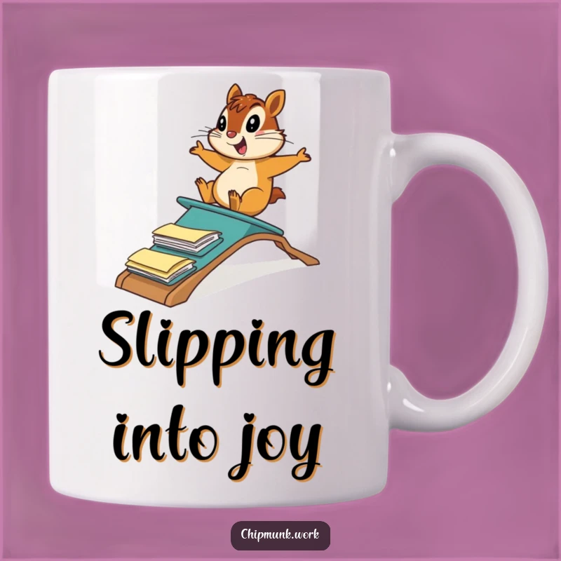 Funny Chipmunk File Folder Ramp Mug: Office Humor Gift