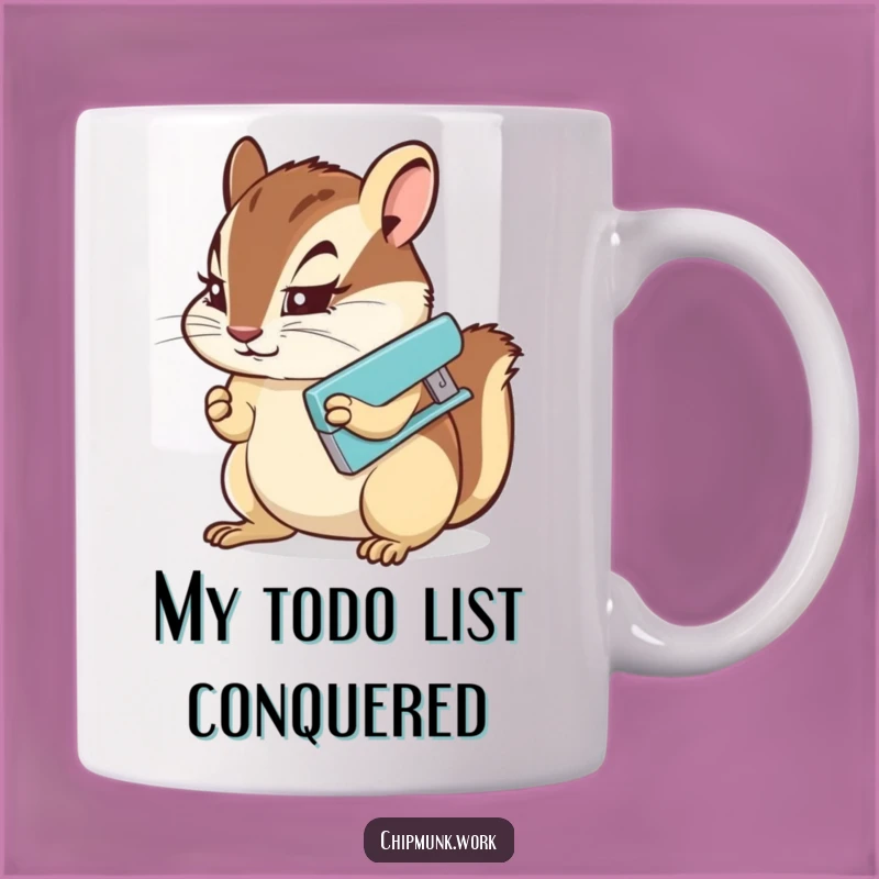 Funny Chipmunk Stapler Mug: Determined Rodent's Office Mission, Perfect Gift