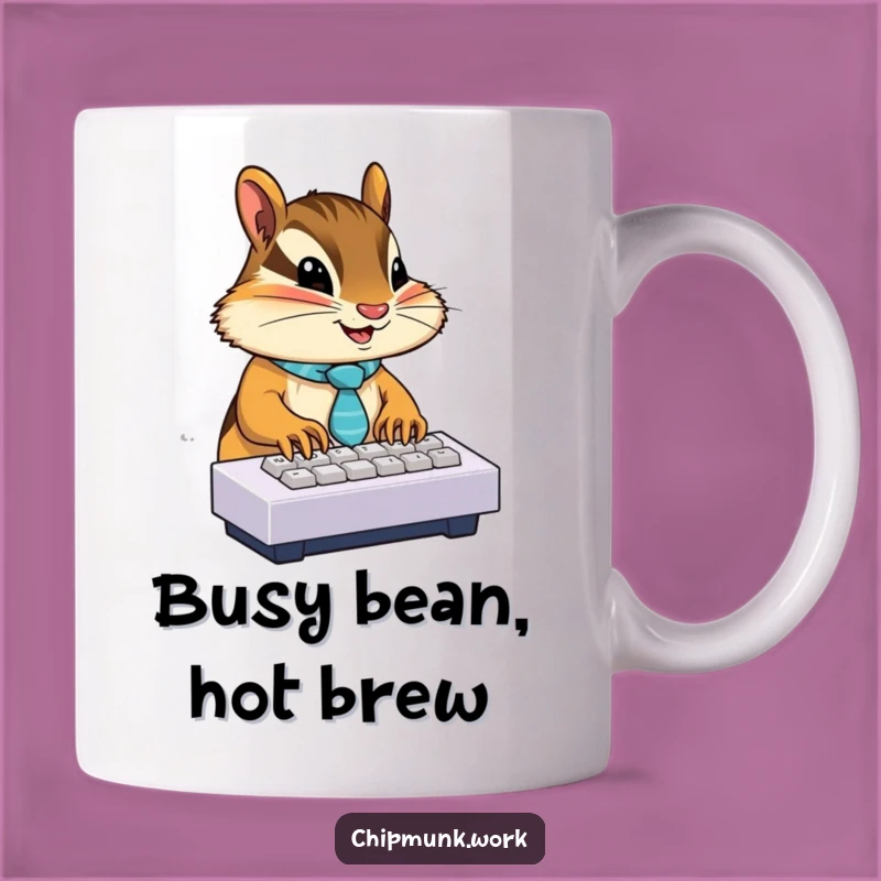 Funny Chipmunk Tie Keyboard Mug: Busy Professional Gift
