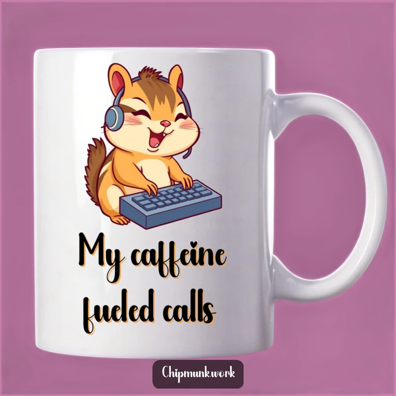 Funny Chipmunk Headset Mug: Hilarious Gamer Gift for Enthusiastic Typing