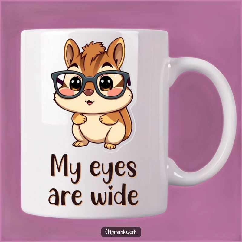 Funny Surprised Chipmunk Mug - Oversized Glasses Shock Humor Gift