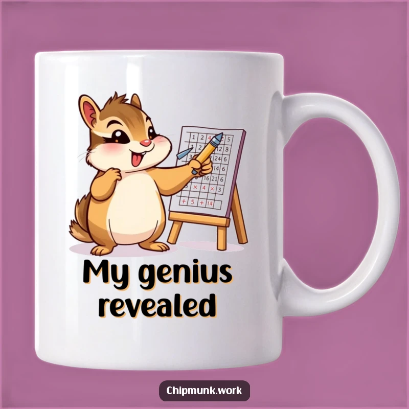Funny Chipmunk Chart Mug: Enthusiastic Pen Gesture, Perfect Funny Gift!