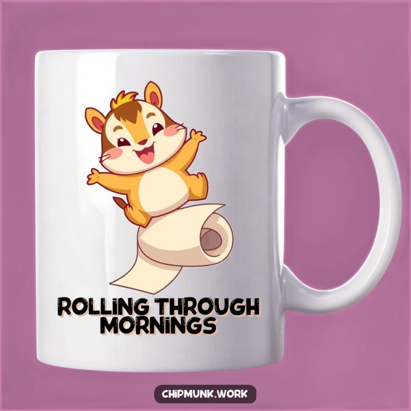 Funny Chipmunk Slide Mug: Energetic Leap Down Paper, Perfect Funny Gift!