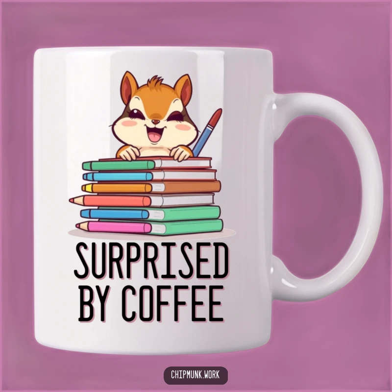 Funny Chipmunk Office Peek Mug: Gleeful Surprise, A Perfect Humorous Gift