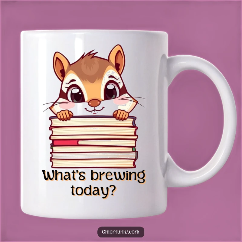 Funny Chipmunk File Mug - Curious Peeker Gift