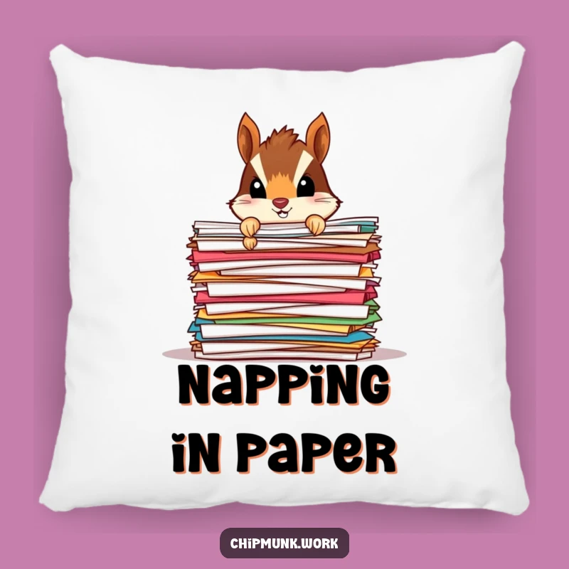 Comfy Funny Chipmunk Paper Mound Pillow: Soft Peeking Rodent, Gift