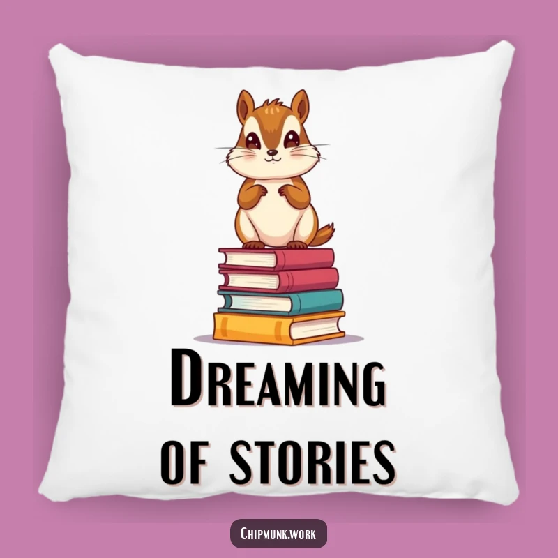 Funny Bookworm Chipmunk Pillow: Cozy Reading Companion Gift!