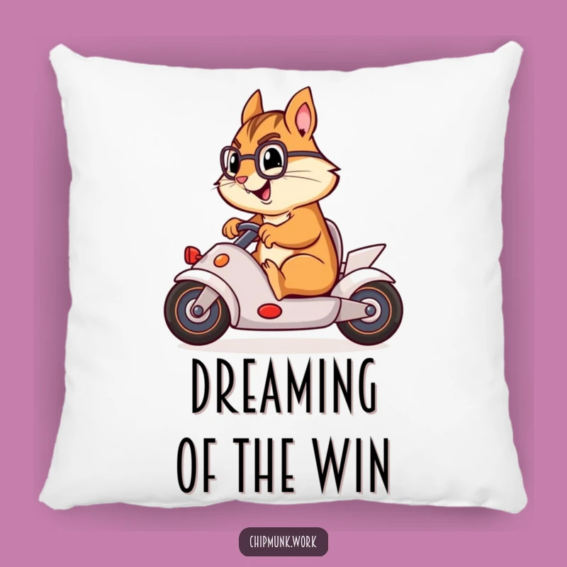 Funny Chipmunk Race Pillow: Add a Comfy Touch of Hilarious Speed