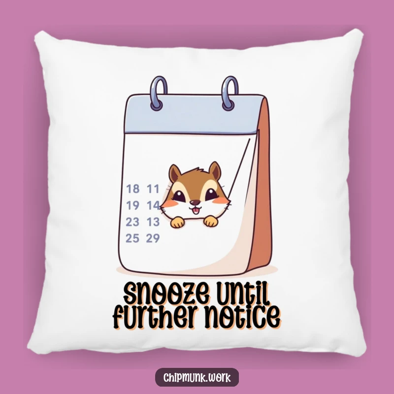 Funny Chipmunk Calendar Peek Pillow - Cozy Humor for Your Home
