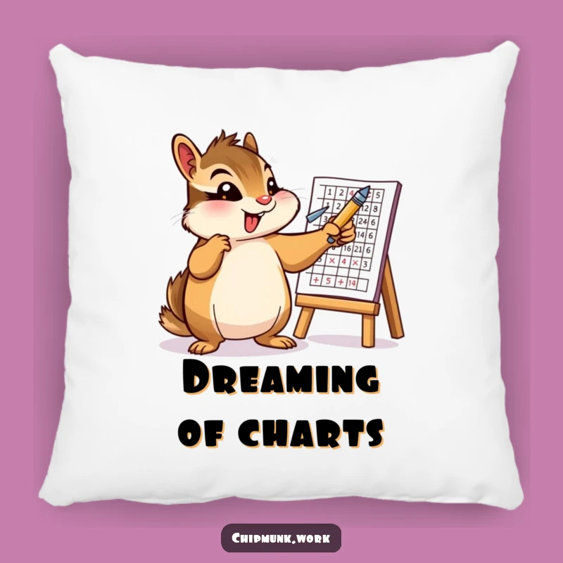 Funny Chipmunk Chart Pillow: Cozy Presentation Cushion, Ideal Funny Gift!