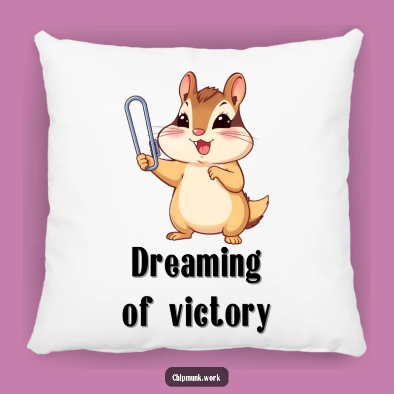Funny Chipmunk Paperclip Pillow: Cozy Triumph Comfort, A Humorous Gift