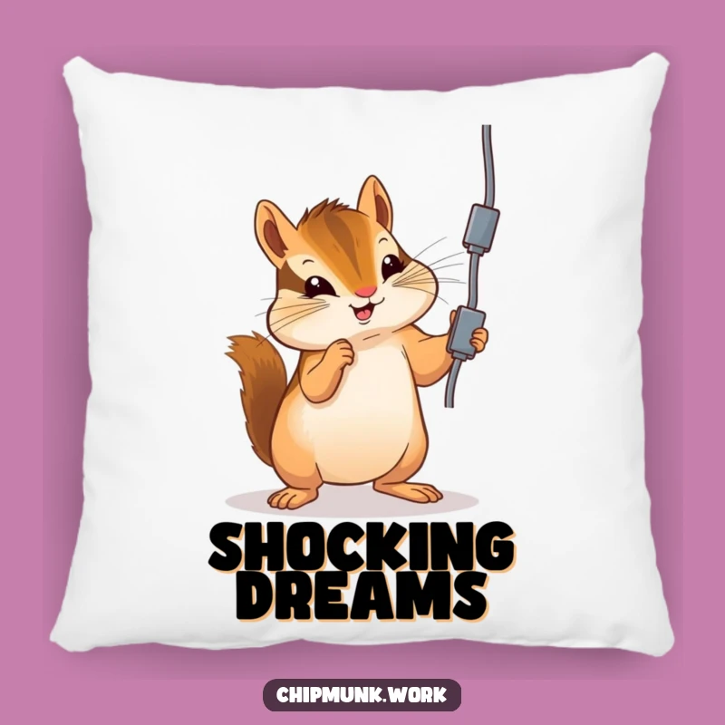 Funny Chipmunk Pillow: Playful Cord Batting, Comfy Cushion for Humor Lovers Gift!