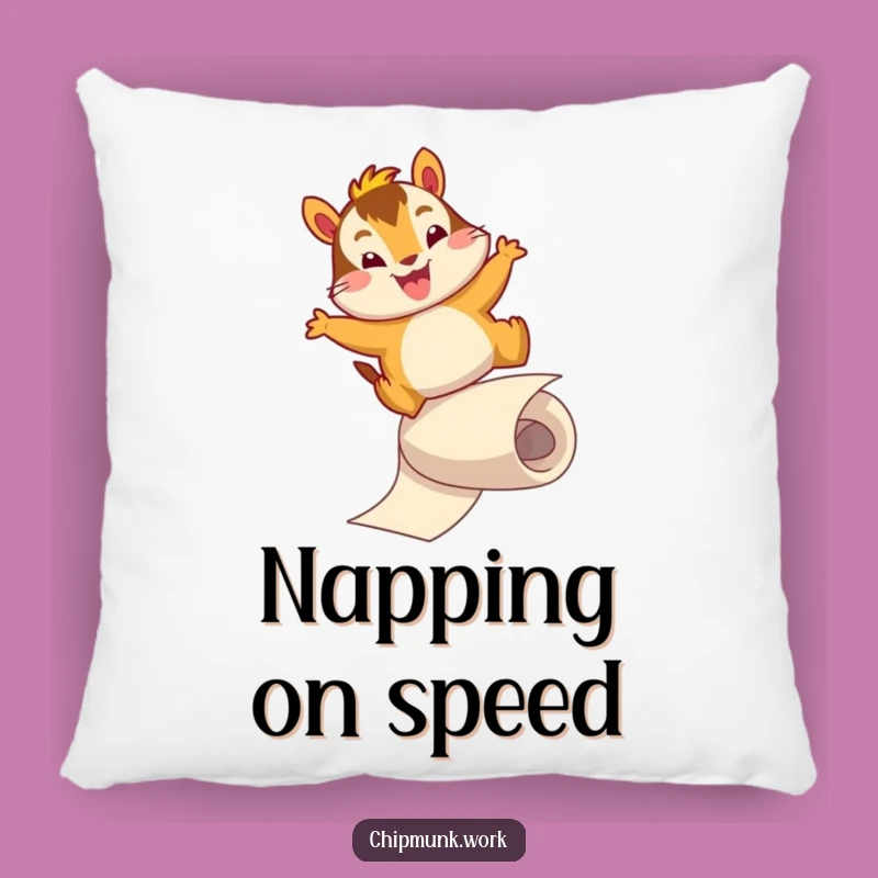 Funny Chipmunk Slide Pillow: Cozy Paper Rider Cushion, Ideal Funny Gift!
