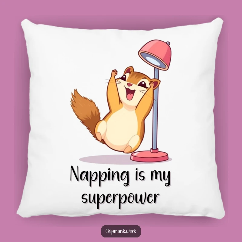 Funny Giggling Chipmunk Lamp Pillow - Cozy & Hilarious Home Decor