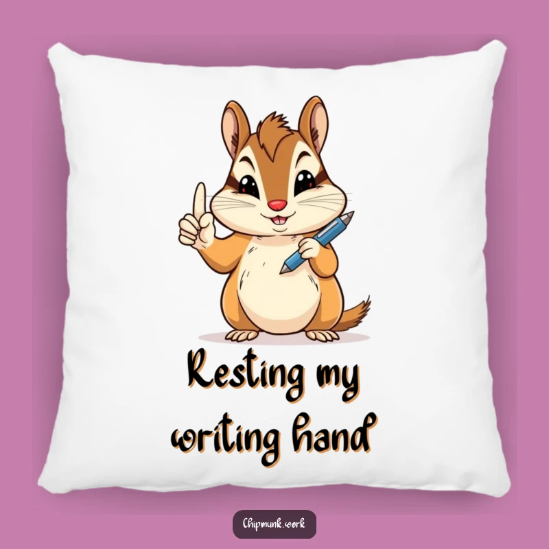 Funny Peace Sign Chipmunk Pillow: Cozy Hilarious Accent for Creative Nooks