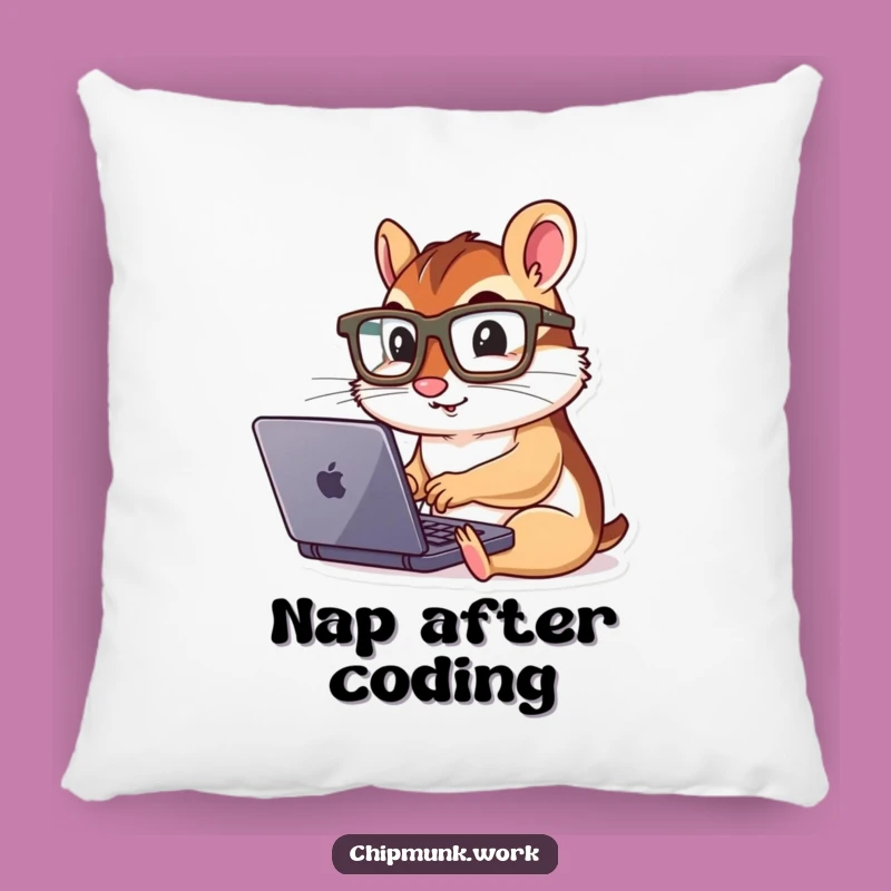 Funny Chipmunk Laptop Pillow: Cozy & Geeky Accent Pillow