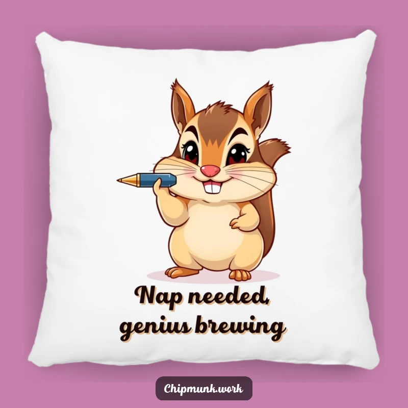 Funny Chipmunk Pen Balance Pillow - Soft Cushion with Hilarious Design