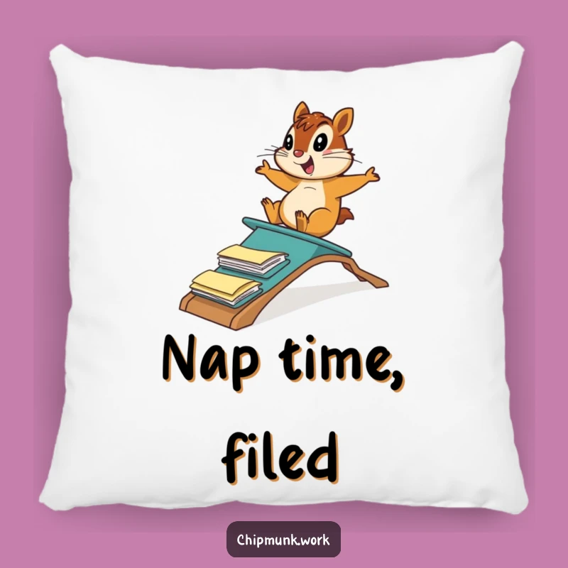 Soft Funny Chipmunk File Folder Ramp Pillow: Cozy Office Fun