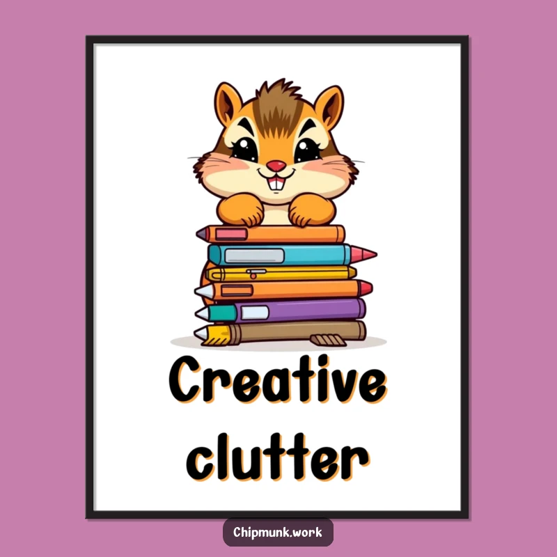 Funny Chipmunk Digital Art - Determined Office Stacker