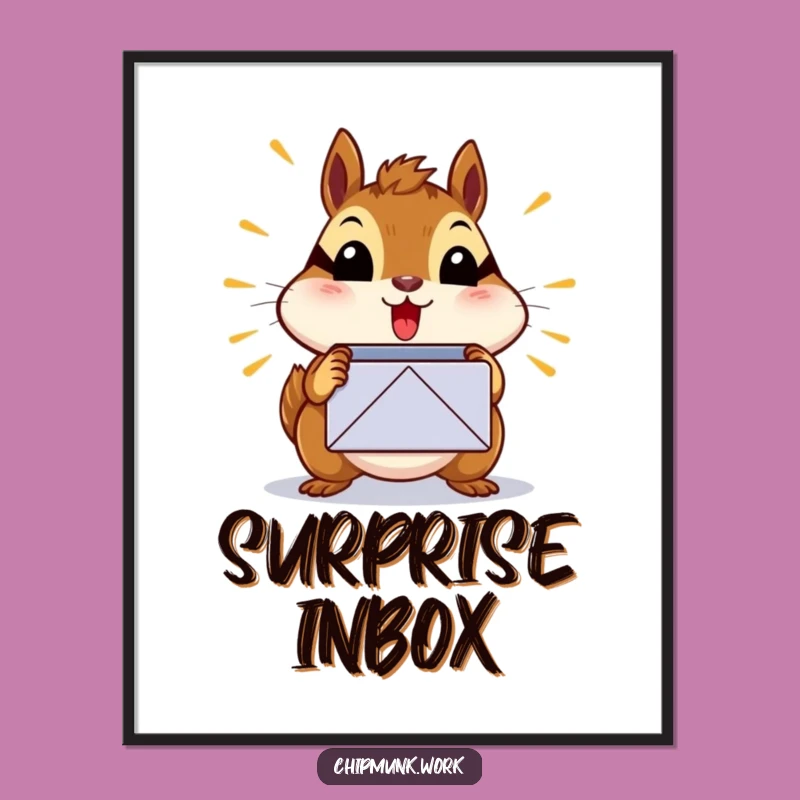 Funny Chipmunk Inbox Digital Art: Hilarious Printable for Instant Tech Humor