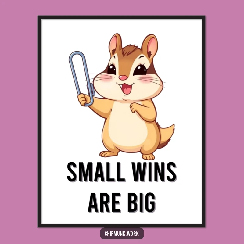 Funny Chipmunk Paperclip Champ Digital Art: Triumph Decor, A Hilarious Gift