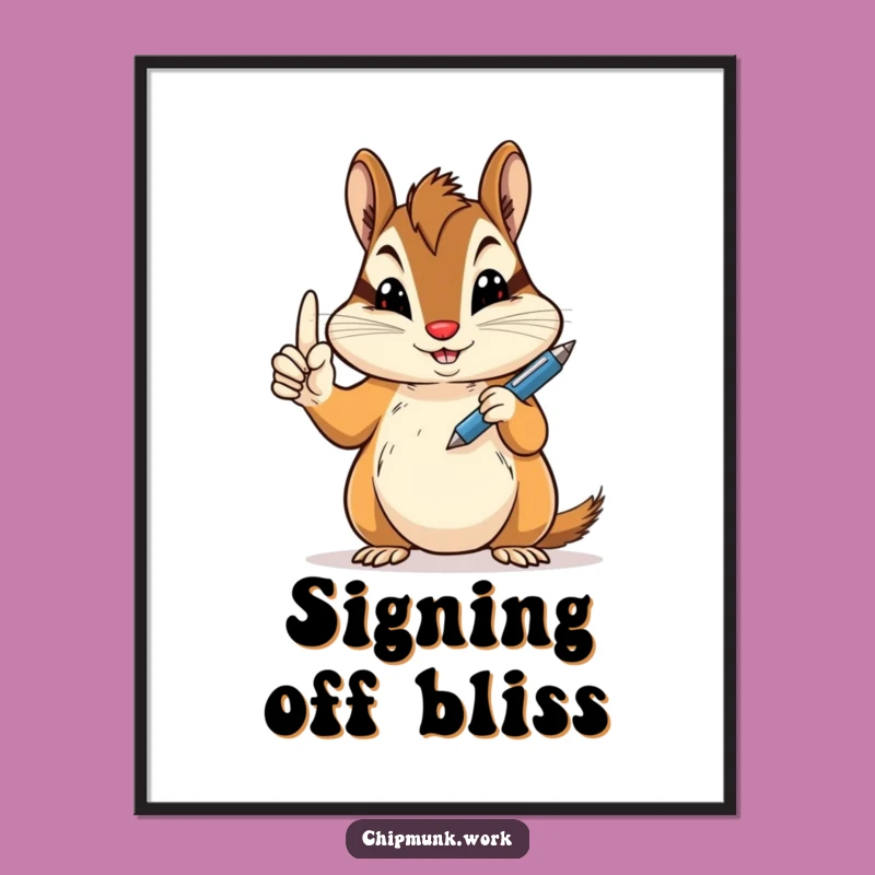 Funny Peace Sign Chipmunk Digital Art: Hilarious Printable for Instant Creative Decor